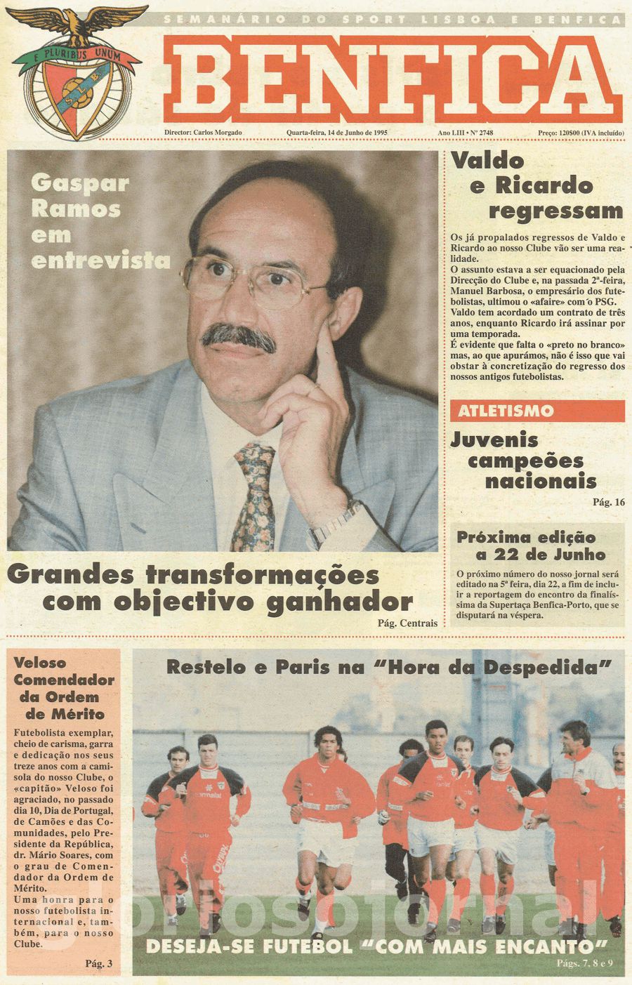 jornal o benfica 2748 1995-06-14